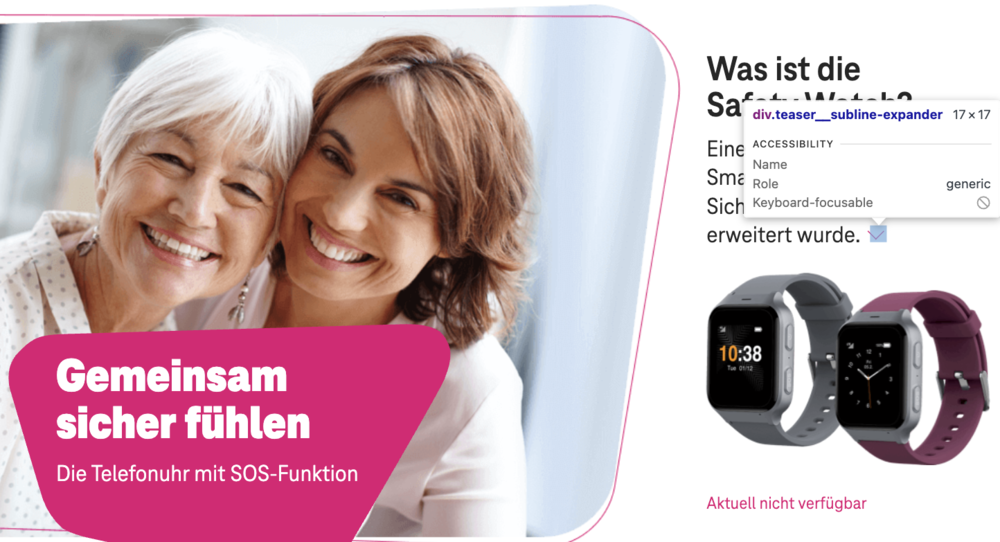 Screenshot for issue: Collapsible button does not use button element