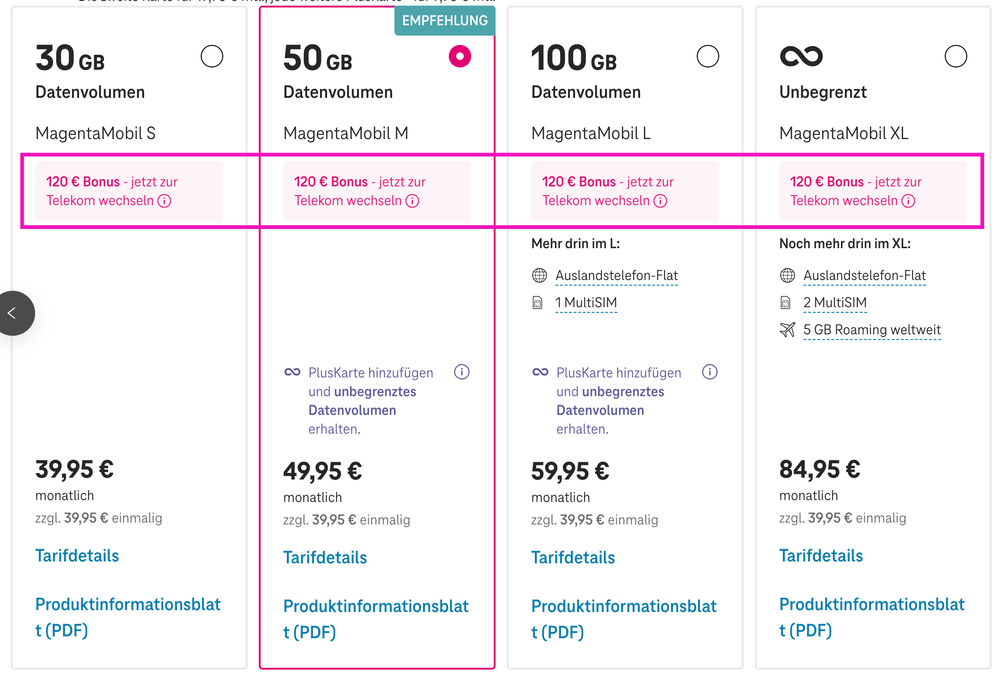 Screenshot for issue: &quot;Bonus&quot; info (magenta) in &quot;Tarif ändern&quot; dialog window is not meeting minimum contrast