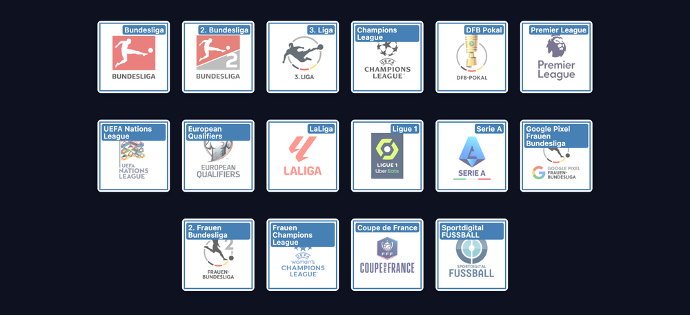 Screenshot for issue: Functional images (sports league logos) do not have purpose equivalent text alternative