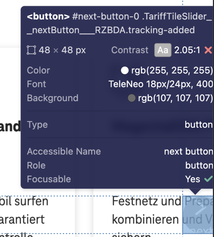 Screenshot for issue: Pagination buttons use english default label