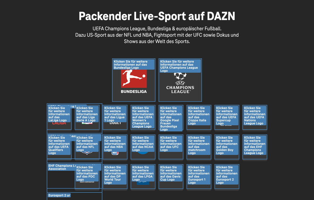 Screenshot for issue: Element relies on visual information to be operated