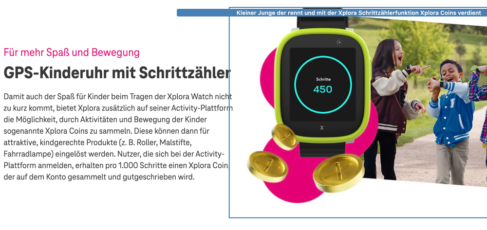 Screenshot for issue: Image &quot;GPS-Kinderuhr mit Schrittzähler&quot; does not have purpose equivalent text alternative