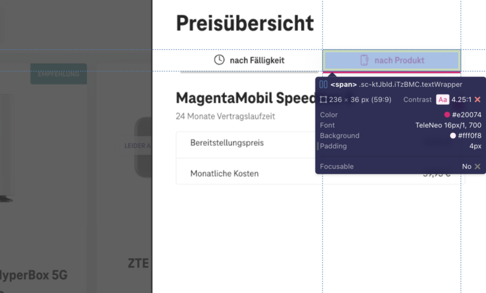 Screenshot for issue: Text content does not meet minimum contrast