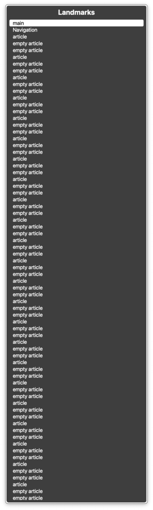 Screenshot for issue: Improper use of semantic HTML