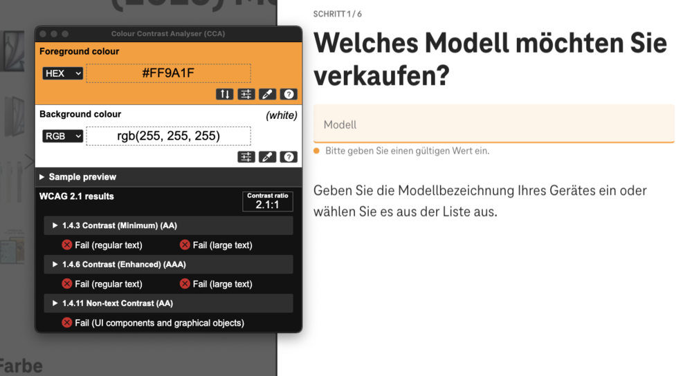 Screenshot for issue: Input element&#x27;s error state indicated by color