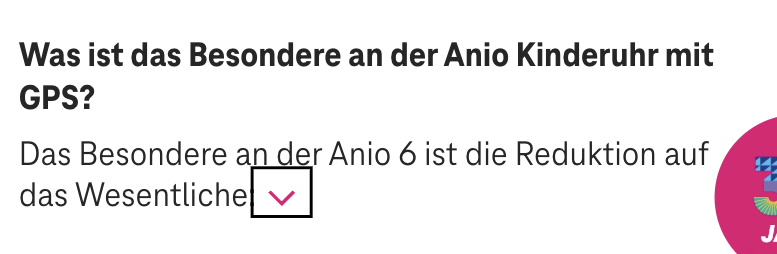 Screenshot for issue: Collapsible in intro section &quot;... funktioniert im Schulmodus so&quot; not keyboard accessible