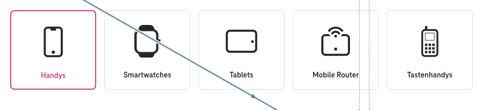 Screenshot for issue: Device category links not accessible via keyboard