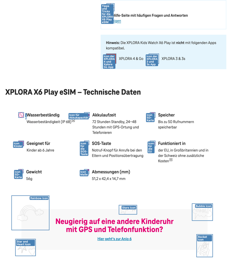 Screenshot for issue: Decorative icons have non-null alt attribute set