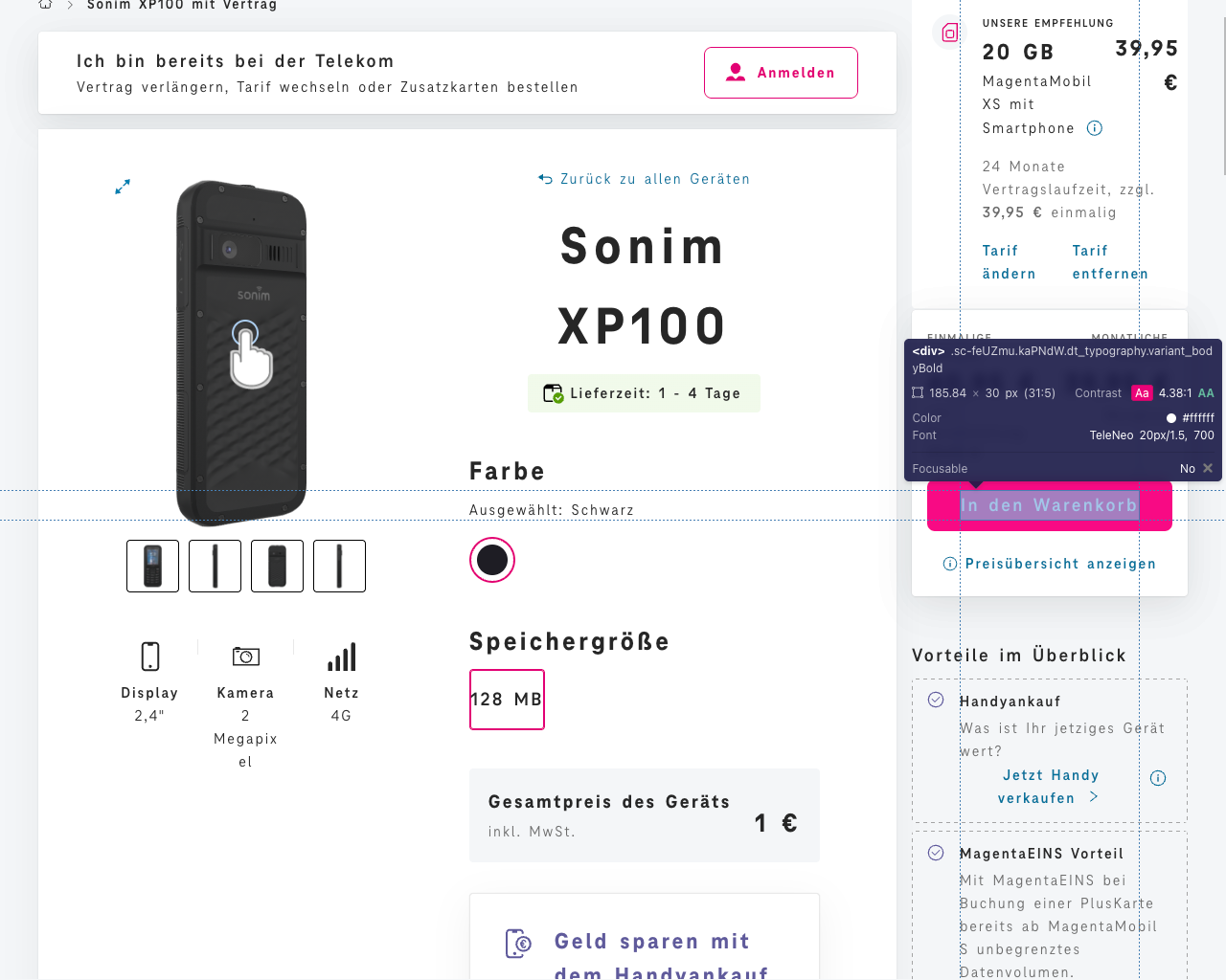 Screenshot for issue: Text content does not have enough color contrast