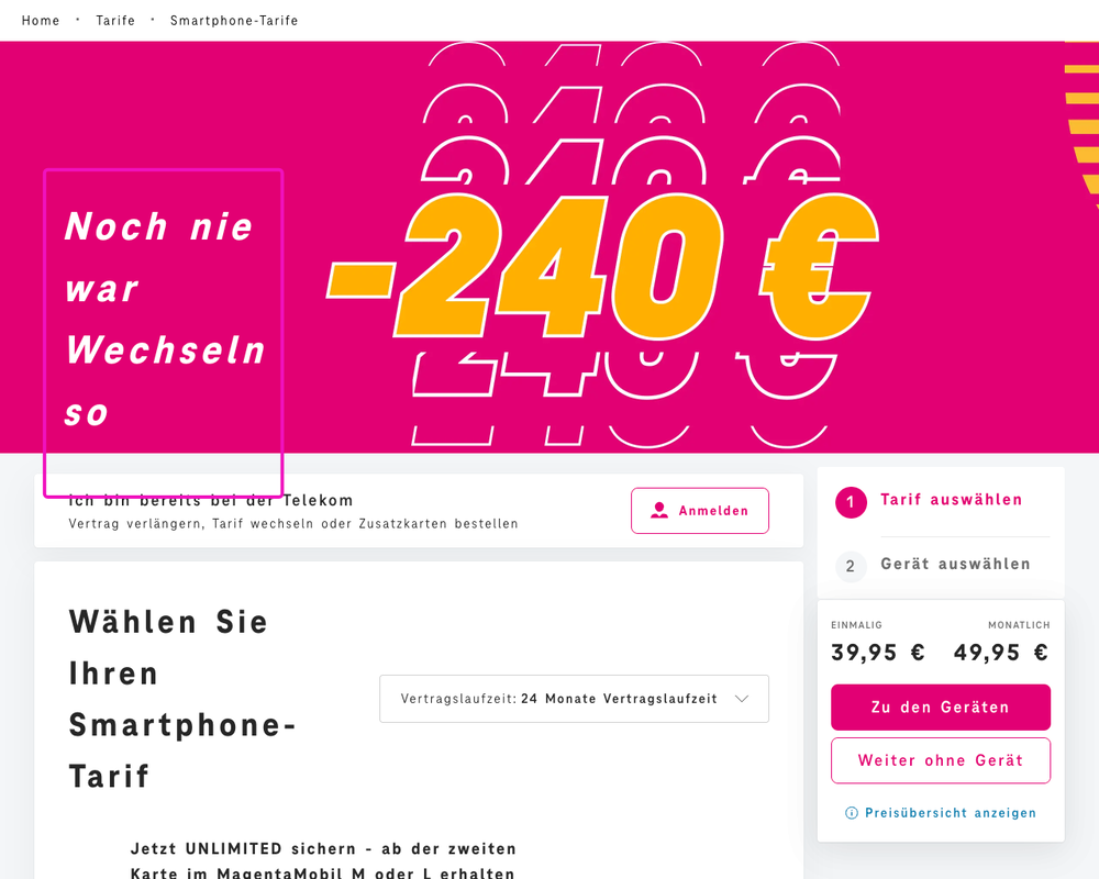 Screenshot for issue: Text content overflows containers with user changed text spacing