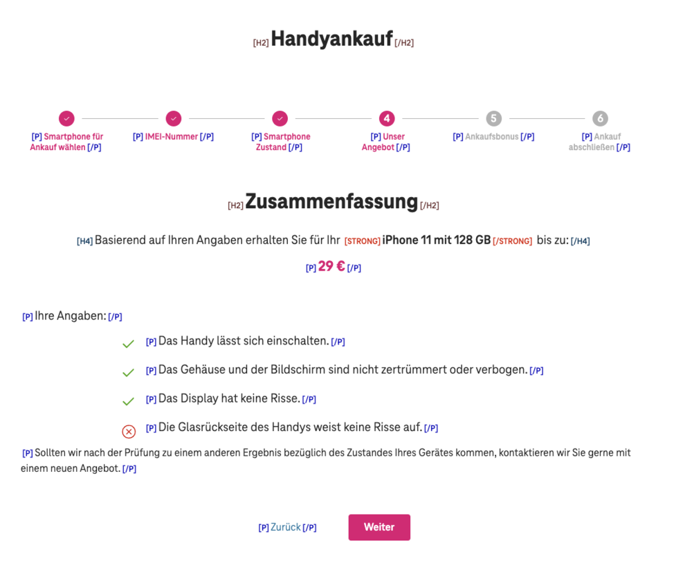 Screenshot for issue: Improper use of semantic HTML list elements