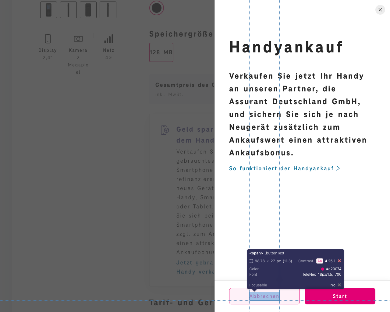 Screenshot for issue: Text content does not have enough color contrast