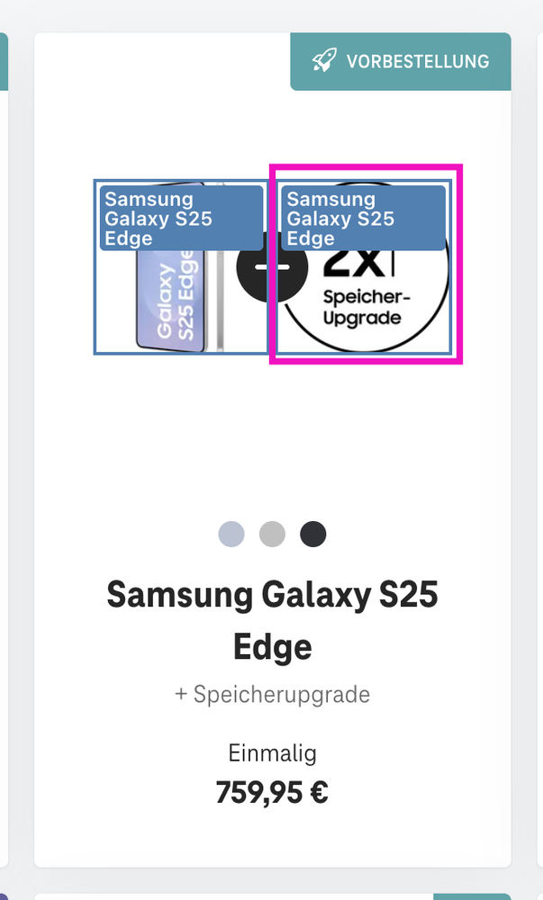 Screenshot for issue: &quot;Speicher-Upgrade&quot; image does not have purpose equivalent text alternative