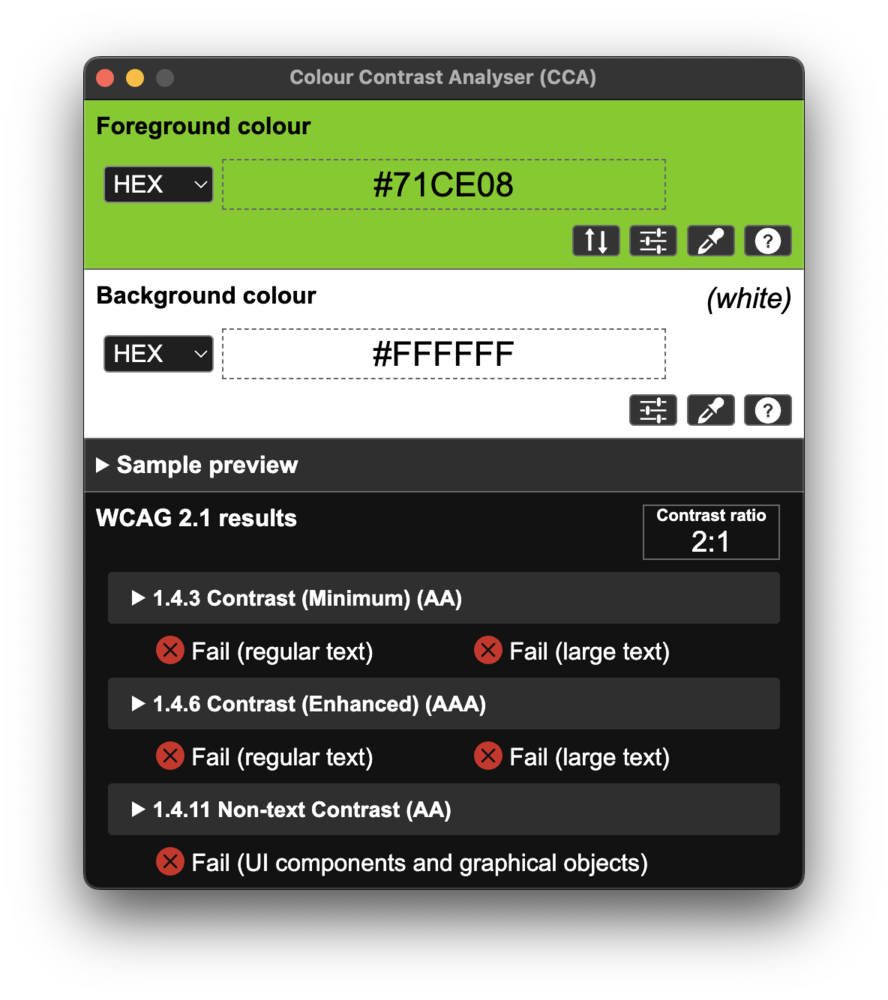 Screenshot for issue: Checkmark Icon in Sidebar has weak color contrast