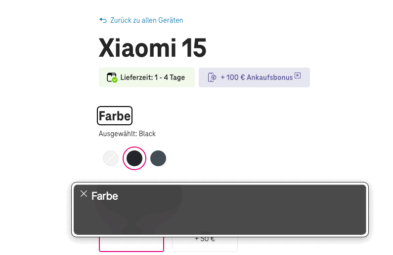 Screenshot for issue: Interactive element does not use correct semantic HTML