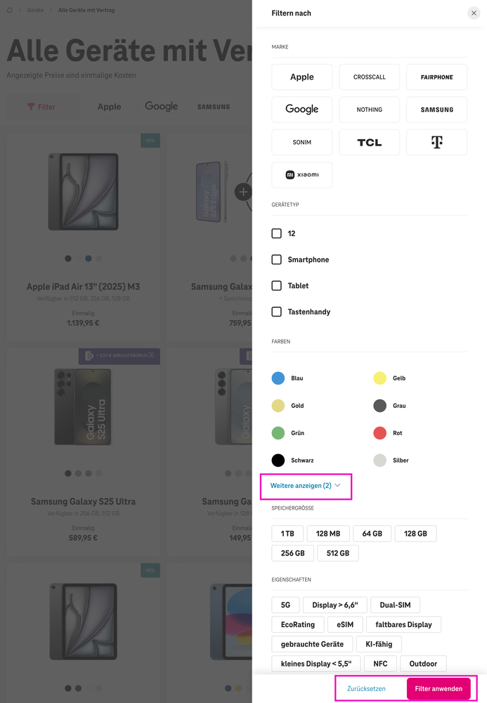 Screenshot for issue: Elements in filter dialog focusable, but focus is not visible