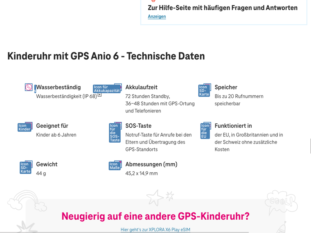 Screenshot for issue: Decorative icons have non-null alt attribute set