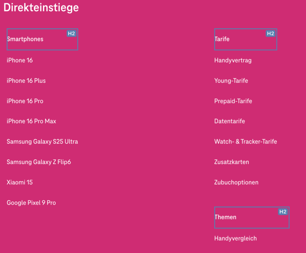 Screenshot for issue: Visually presented heading structure does not match code markup