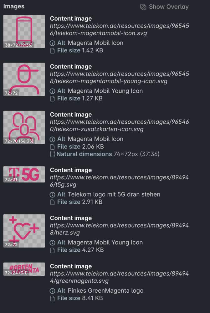 Screenshot for issue: Decorative images use alt attribute