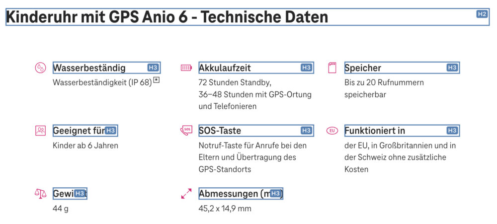 Screenshot for issue: Visually presented heading structure does not match code markup