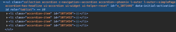 Screenshot for issue: Interactive element does not use correct semantic HTML