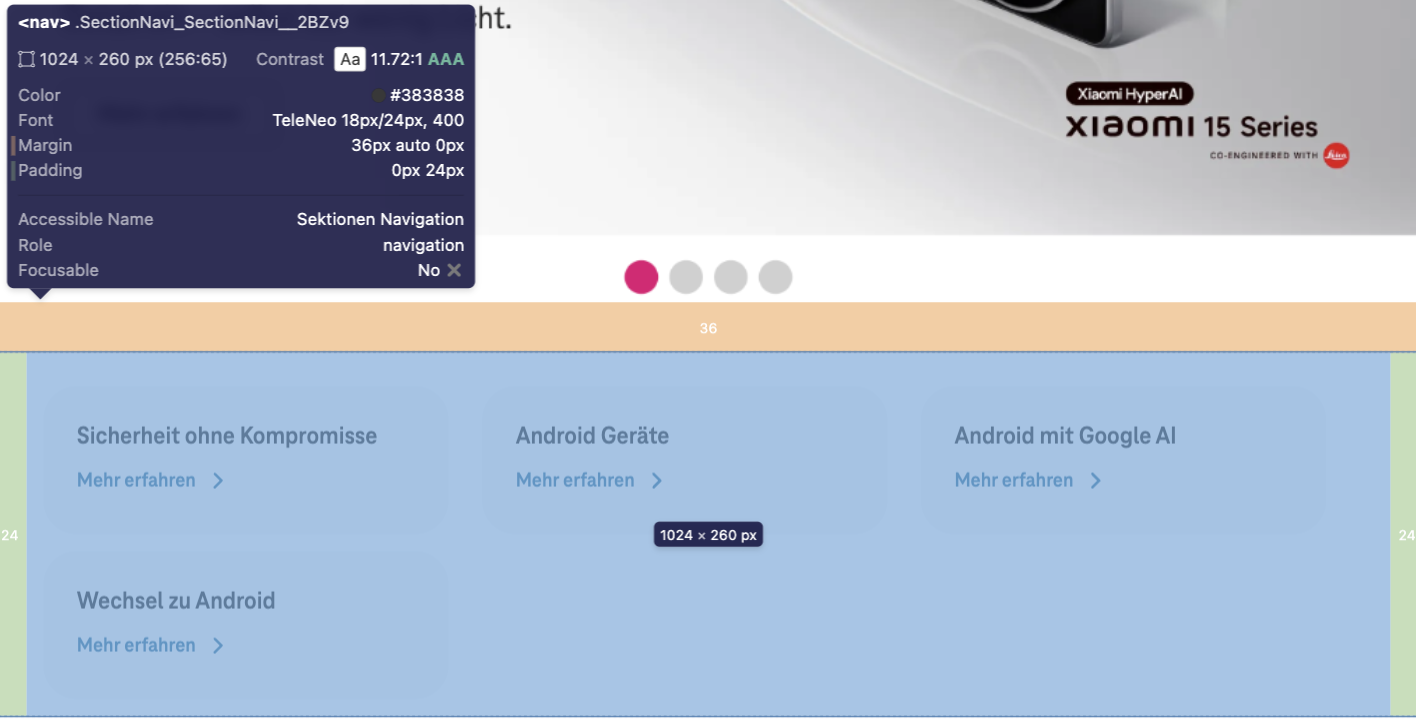 Screenshot for issue: Navigation landmark uses wording &quot;navigation&quot; in label