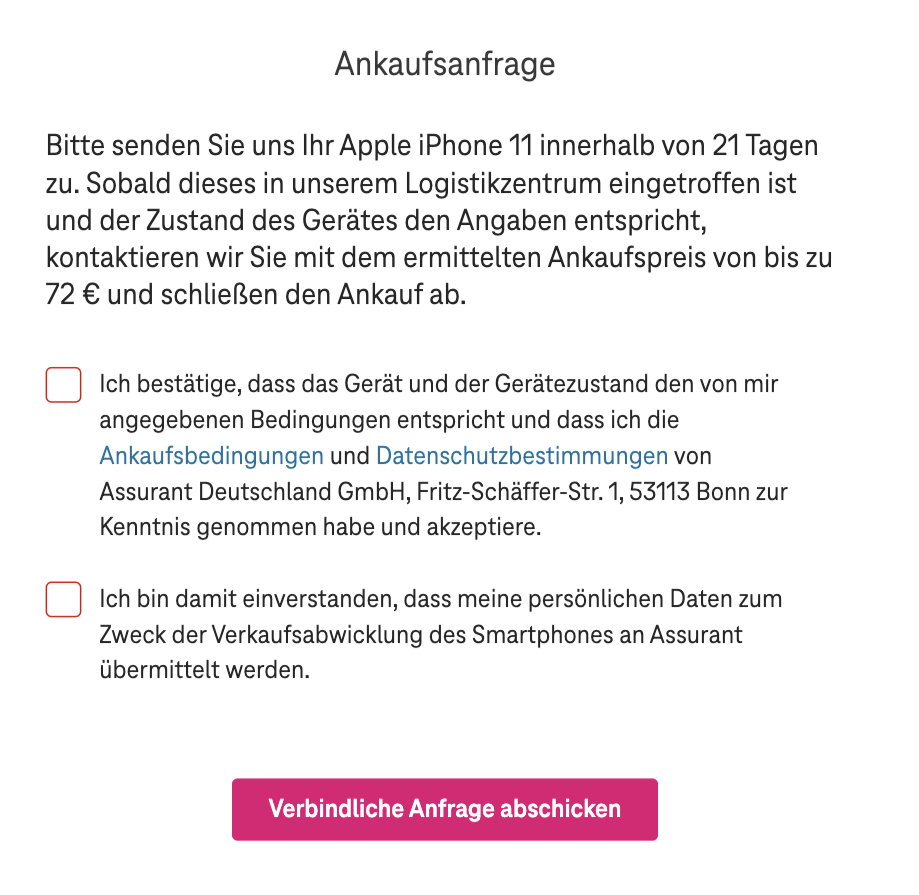 Screenshot for issue: Pflichtfelder marked &quot;*&quot; but not explanation is present