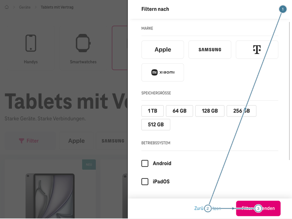 Screenshot for issue: Elements in filter dialog focusable, but focus is not visible