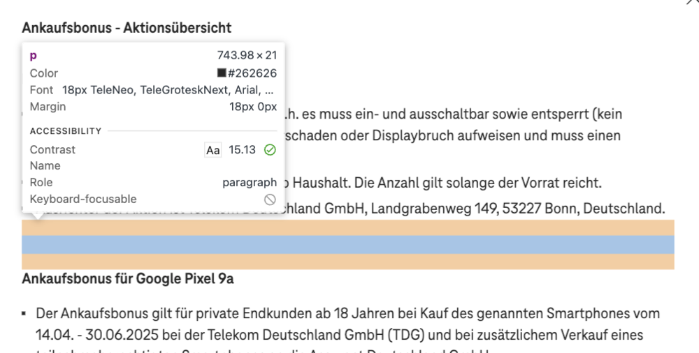 Screenshot for issue: Semantic HTML elements are used for styling or layout purposes