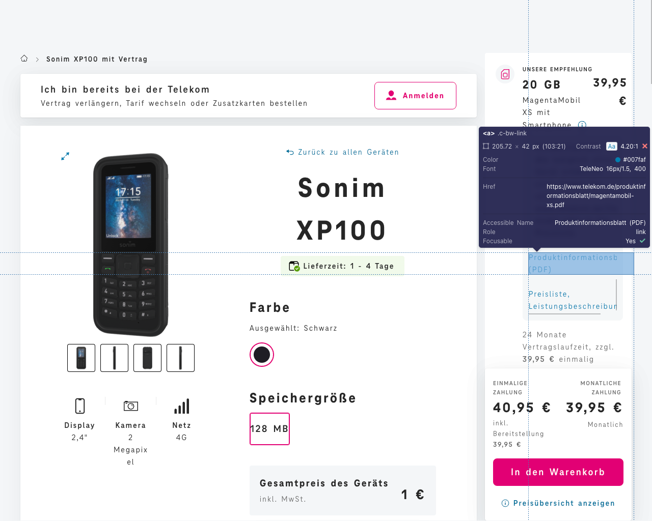 Screenshot for issue: Text content does not have enough color contrast