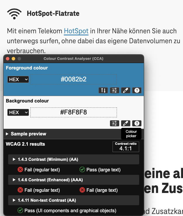Screenshot for issue: Hovered links&#x27; text content does not have enough color contrast