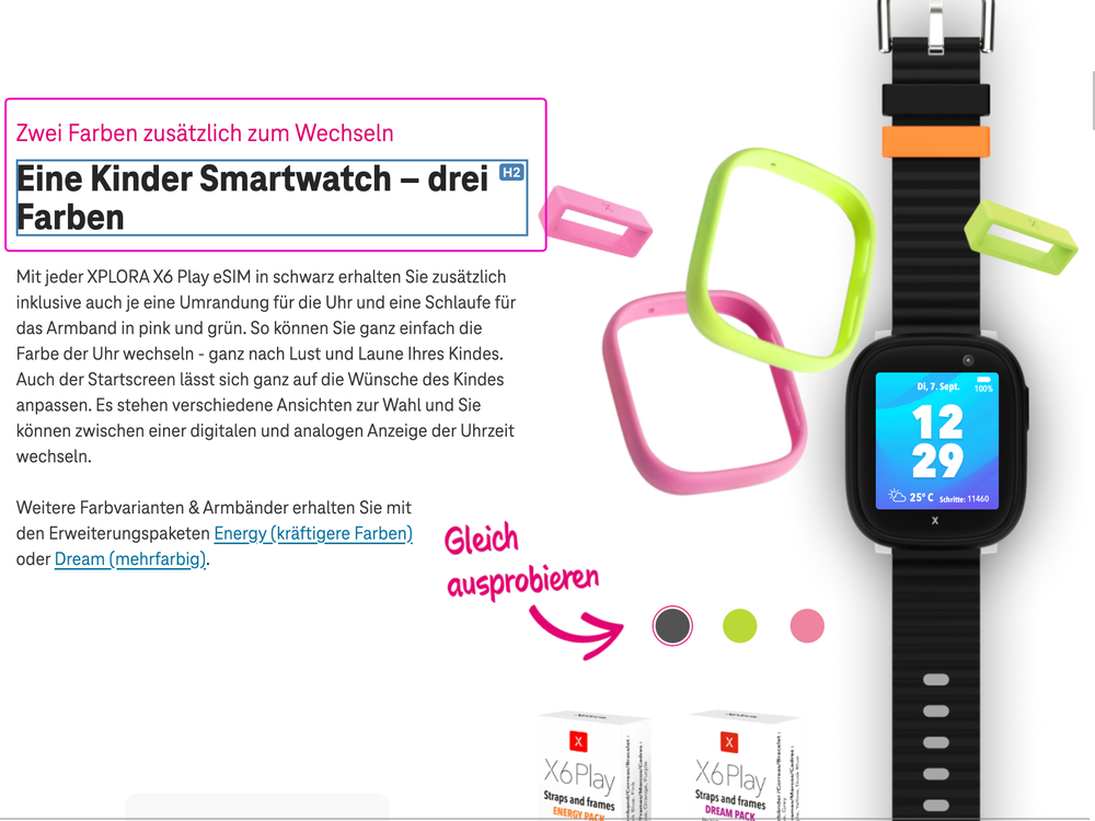Screenshot for issue: Visually presented heading structure does not match code markup