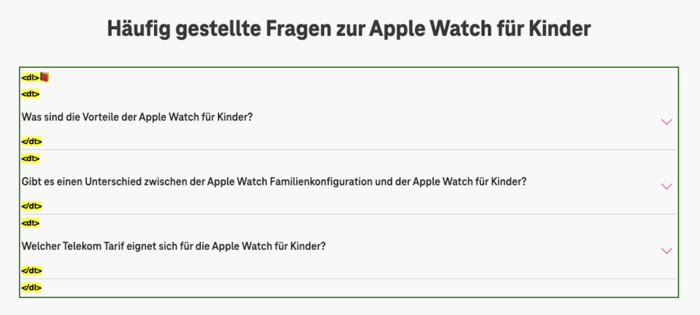 Screenshot for issue: Visual presentation of elements does not match code markup
