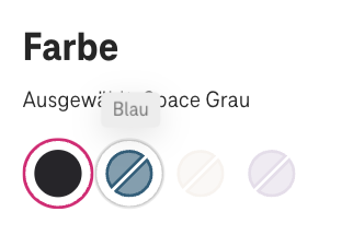 Screenshot for issue: Device color button tooltip not dismissible