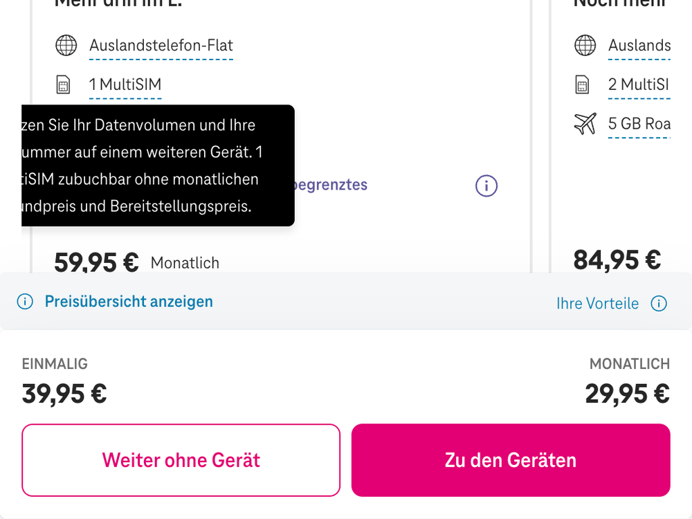 Screenshot for issue: Resizing text leaves very limited space in tariff carousel