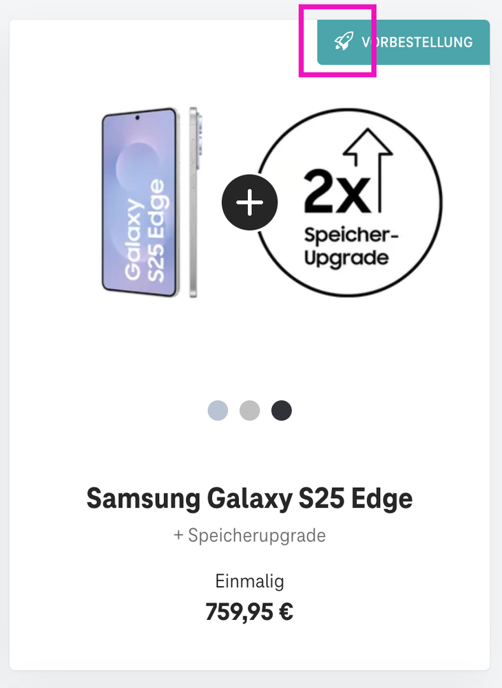 Screenshot for issue: Rocket Icon in Product card badge has weak color contrast