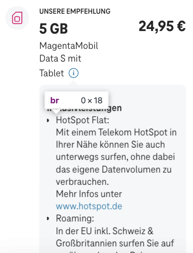 Screenshot for issue: Semantic HTML elements are used for styling or layout purposes
