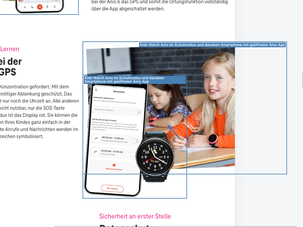 Screenshot for issue: Image &quot;Schulmodus&quot; does not have purpose equivalent text alternative