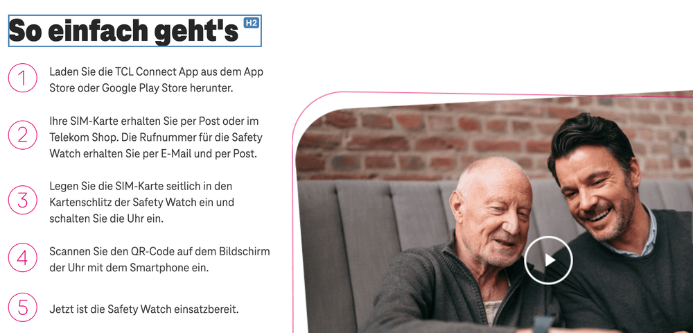 Screenshot for issue: Heading &quot;So einfach geht&#x27;s&quot; does not accurately describe content topic &#x2F; purpose