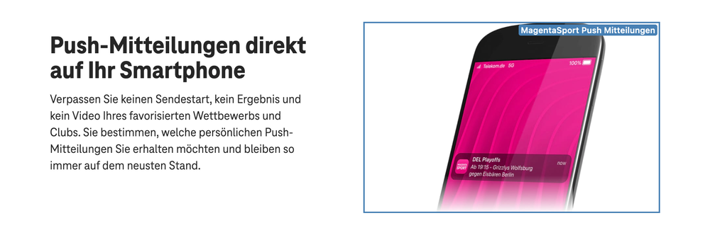 Screenshot for issue: Image in section &quot;Push-Mitteilungen&quot; does not have accurate text alternative