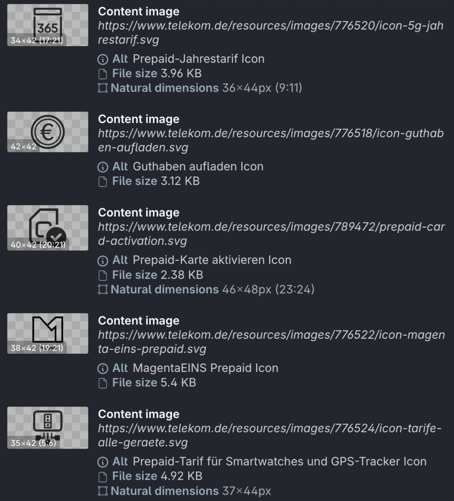 Screenshot for issue: Decorative icons use alt text
