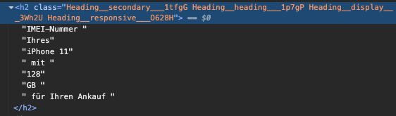 Screenshot for issue: Visual presentation of heading structure does not match code markup