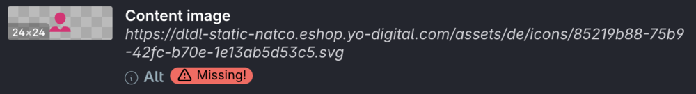 Screenshot for issue: Decorative &quot;Anmelden&quot; icon has no alt attribute