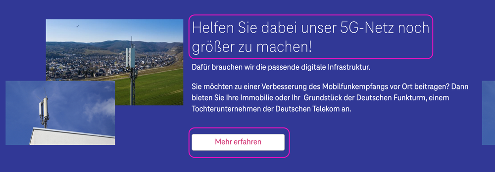 Screenshot for issue: Link purpose &quot;Mehr erfahren&quot; not determinable