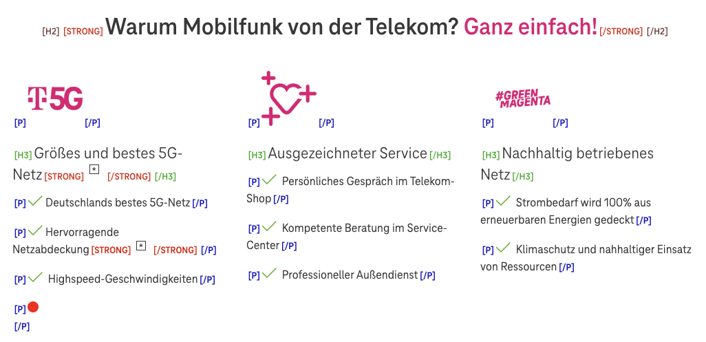 Screenshot for issue: Semantic HTML elements are used for styling or layout purposes