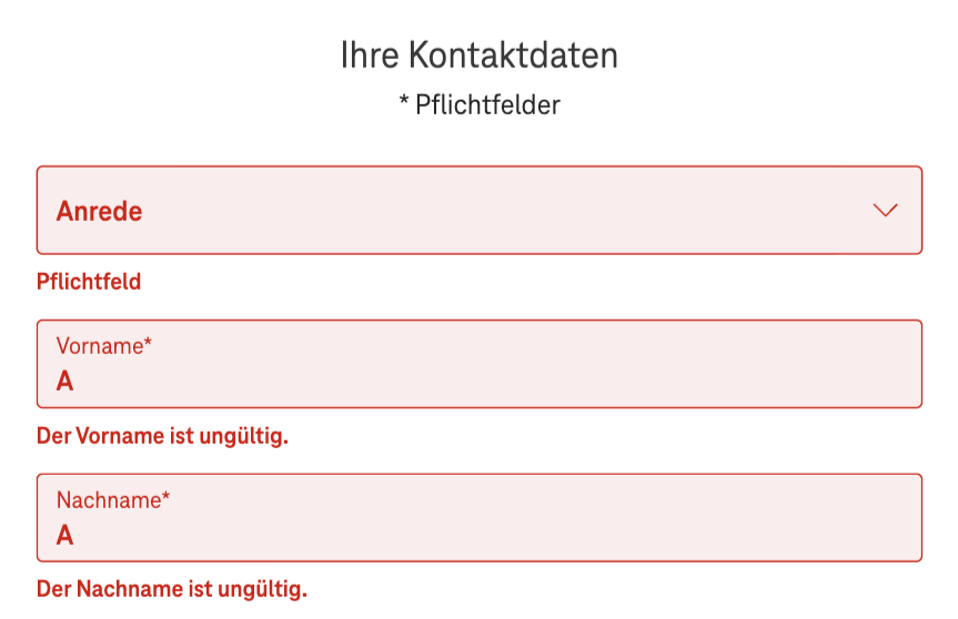 Screenshot for issue: Error suggestions messing on form inputs &quot;Handyankauf&quot;
