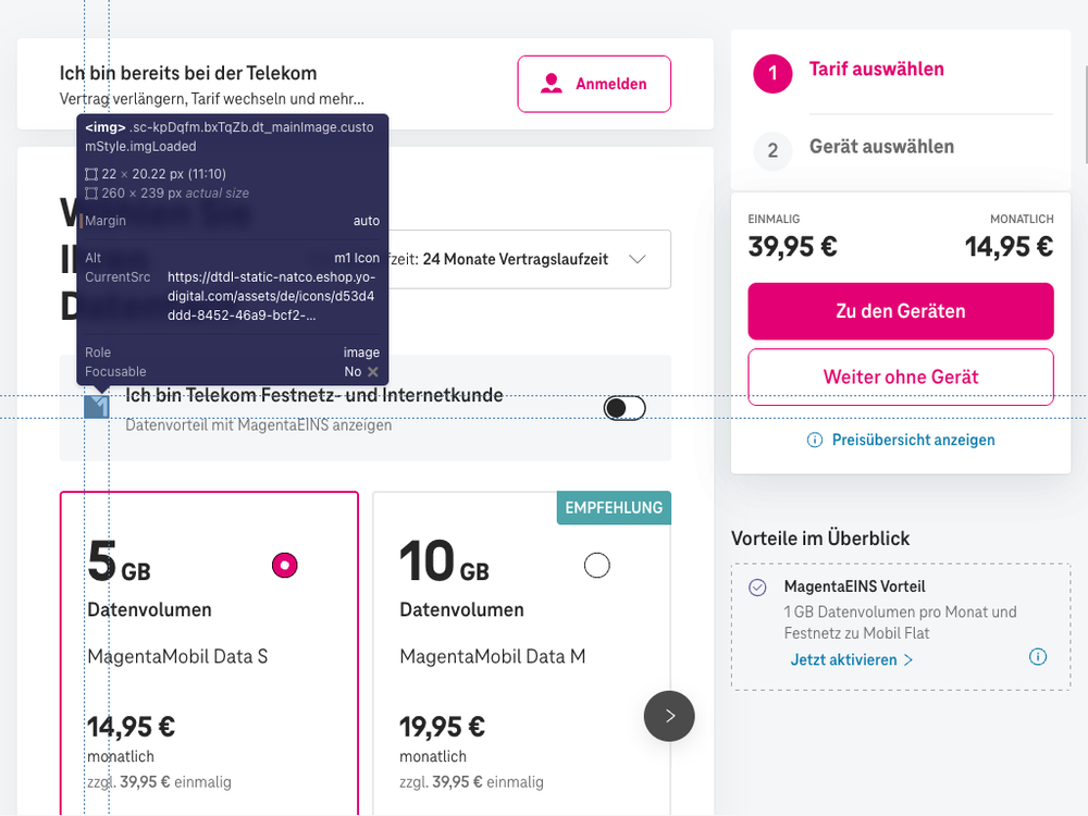 Screenshot for issue: Decorative icon has non-null alt attribute