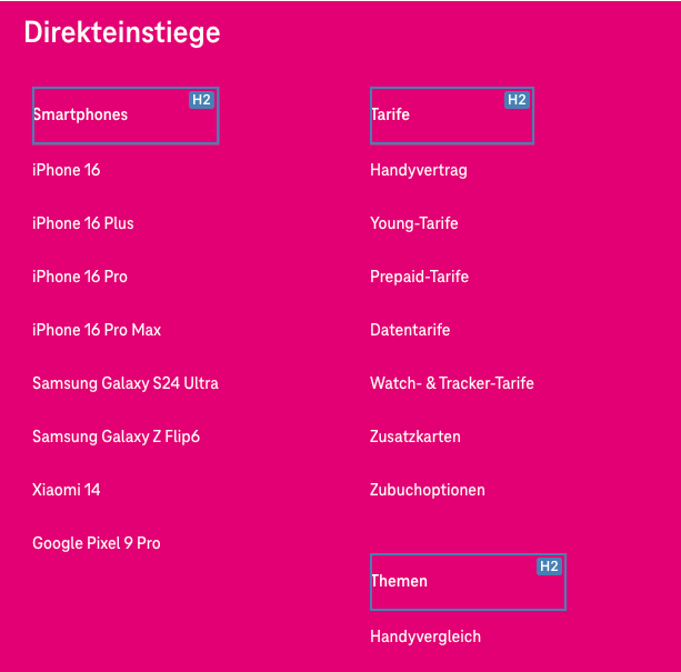 Screenshot for issue: Visual presentation of heading structure does not match code markup
