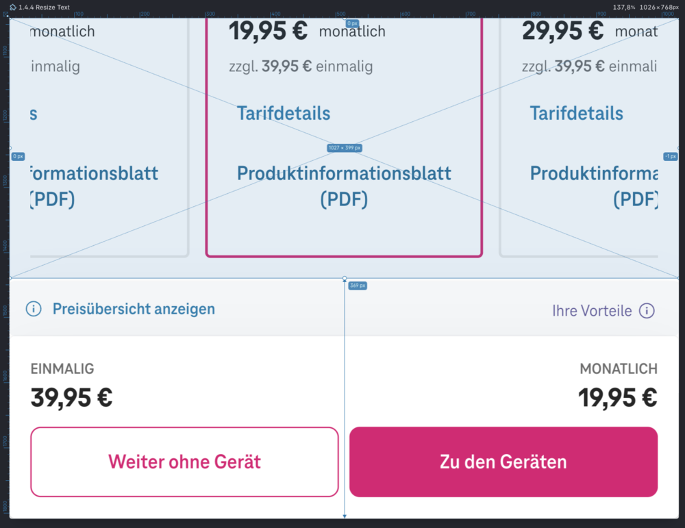 Screenshot for issue: Vertical space with visible fixed footer with zoomed text limited