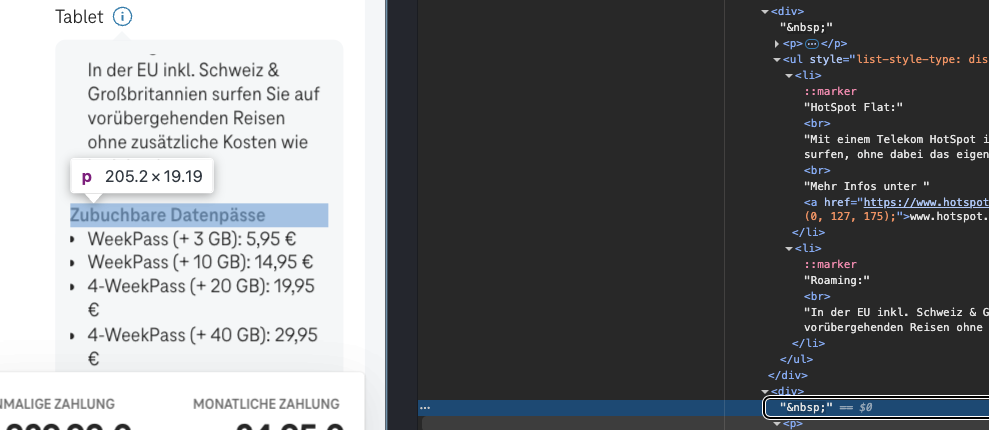 Screenshot for issue: Semantic HTML elements are used for styling or layout purposes